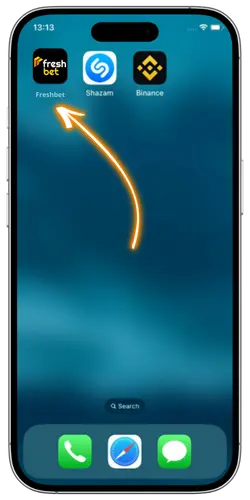 Freshbet iOS application shortcut ready to open on mobile device