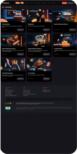 Sección de bonos del casino dentro de la Freshbet app