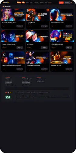 Sezione bonus del casinò all’interno della Freshbet app