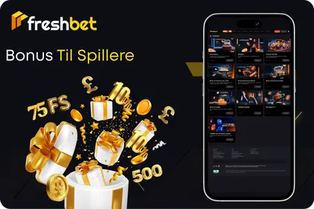 Velkomst- og ugentlige bonusser vist i Freshbet app Android
