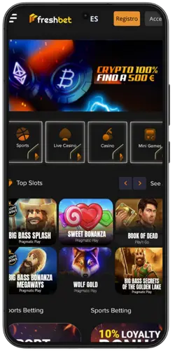 Pantalla de instalación completada de la Freshbet app Android