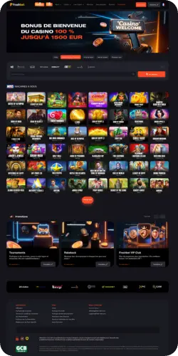 Jeux de casino en ligne affichés dans l'interface de l'app Freshbet
