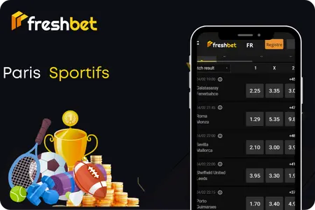 Marchés de paris sportifs affichés dans la Freshbet app télécharger