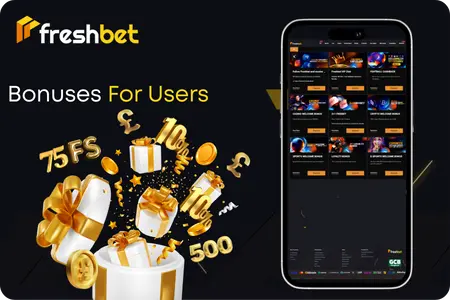 Welcome and weekly bonuses shown in the Freshbet app android
