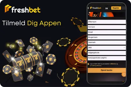 Registreringsproces i Freshbet appen