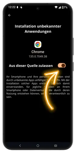 Installation von Freshbet aus unbekannten Quellen auf dem Android Gerät zulassen