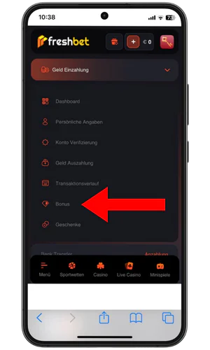 Bonus-Button Freshbet