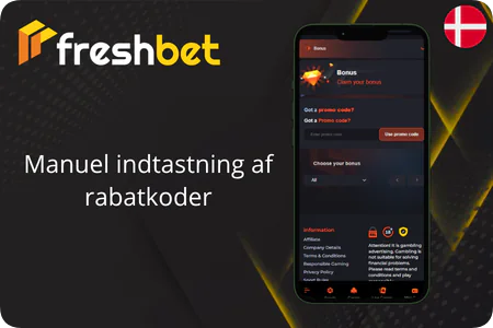 Manuel indtastning af rabatkoder Freshbet